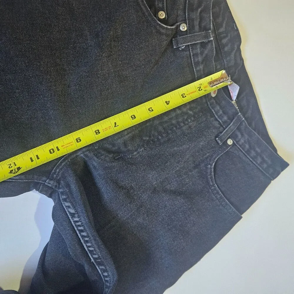 VTG ROCKIES Baggie Relaxed High Rise Jeans Womens Size 10 Tapered Black Baseball